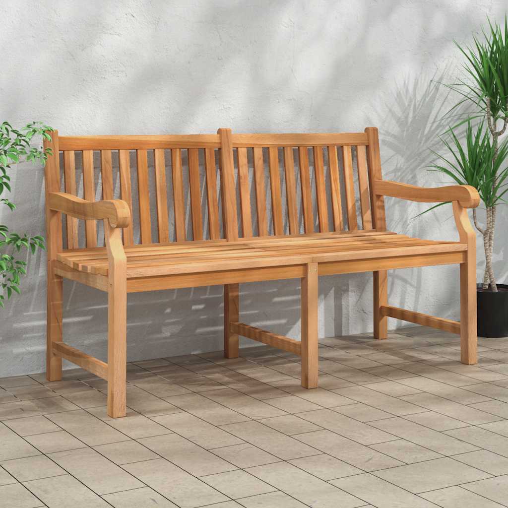 Banco de jardín de madera maciza de teca 114 cm