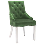 Silla de comedor de terciopelo verde oscuro