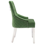 Silla de comedor de terciopelo verde oscuro
