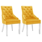 Silla de comedor de terciopelo verde oscuro