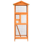 Jaula para pájaros madera maciza de abeto 68x62x166 cm
