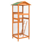 Jaula para pájaros madera maciza de abeto 68x62x166 cm