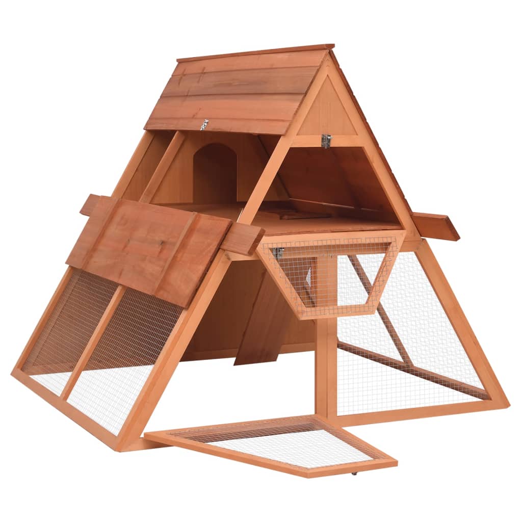 Conejera de madera maciza de abeto 152x127x109,5 cm