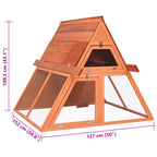 Conejera de madera maciza de abeto 152x127x109,5 cm