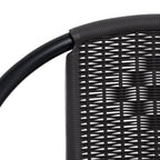 Juego de comedor de jardín de 3 piezas negro
