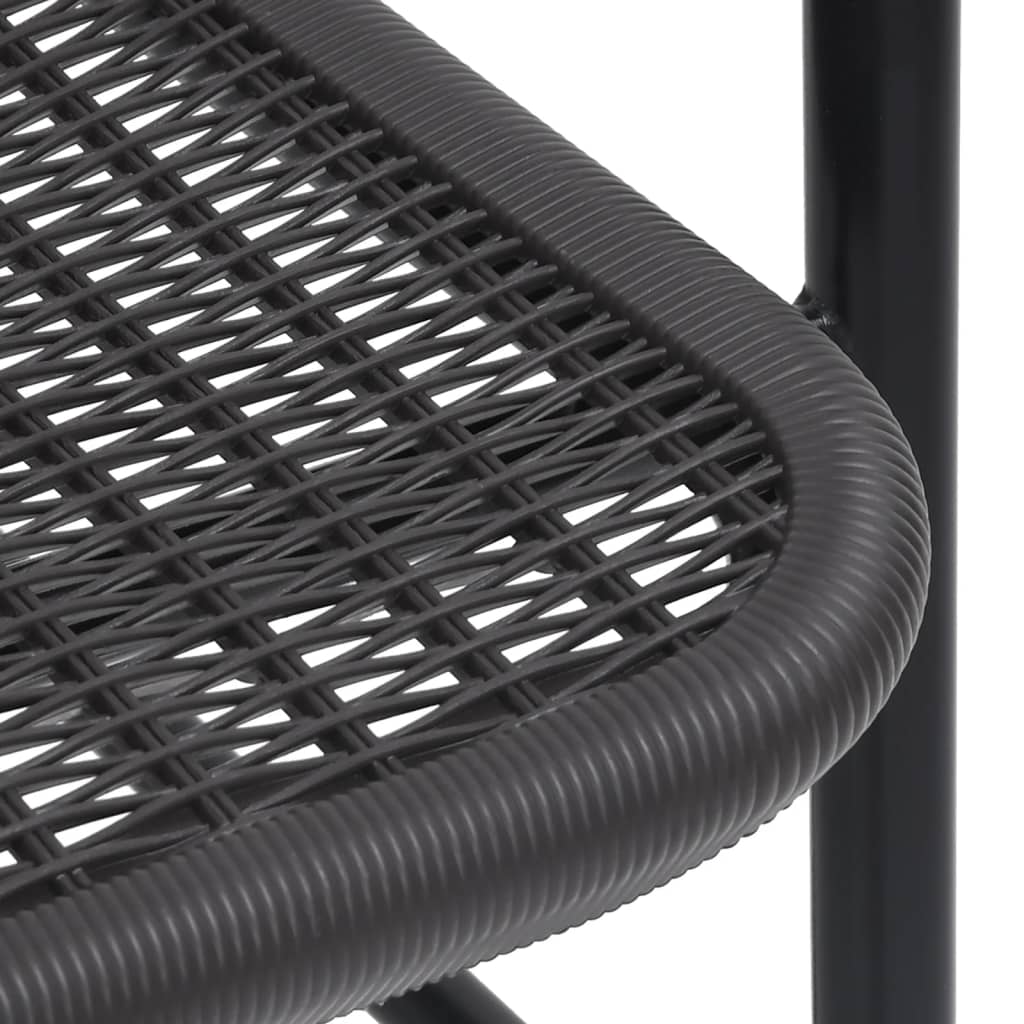 Juego de comedor de jardín de 3 piezas negro