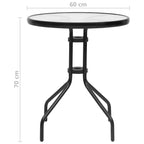 Juego de comedor de jardín de 3 piezas negro