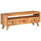 Mueble de TV de madera maciza de acacia 110x30x40 cm
