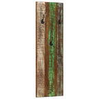 Percheros de pared 2 uds madera maciza reciclada 36x3x110 cm