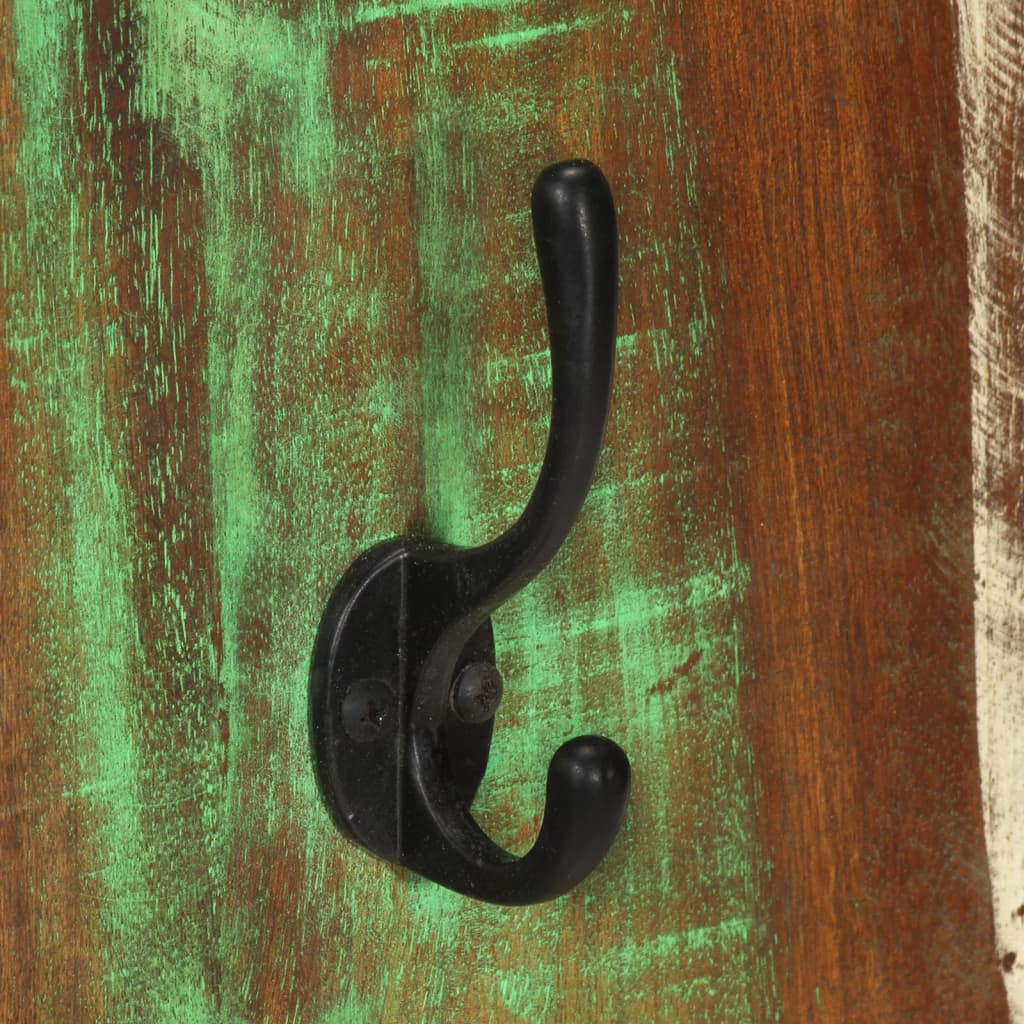 Percheros de pared 2 uds madera maciza reciclada 36x3x110 cm