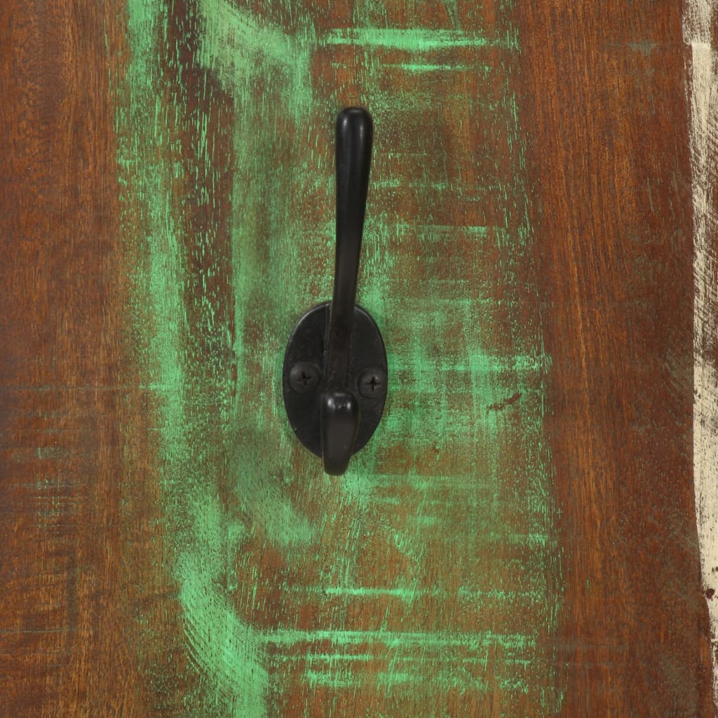 Percheros de pared 2 uds madera maciza reciclada 36x3x110 cm
