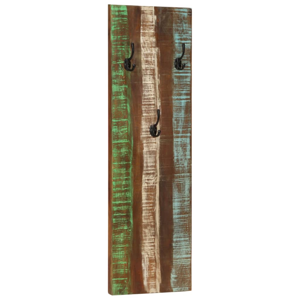 Percheros de pared 2 uds madera maciza reciclada 36x3x110 cm