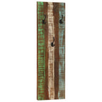 Percheros de pared 2 uds madera maciza reciclada 36x3x110 cm
