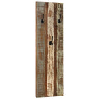 Percheros de pared 2 uds madera maciza reciclada 36x3x110 cm