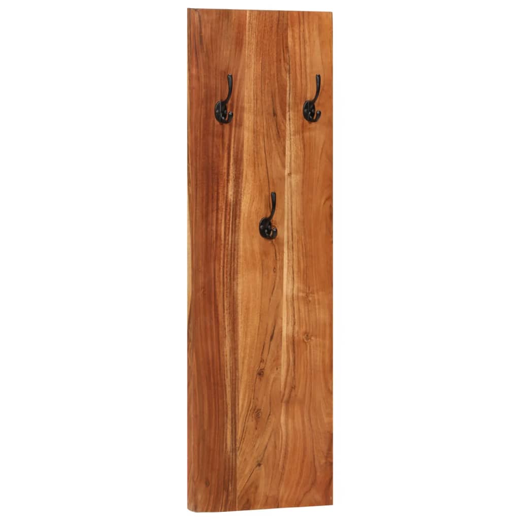 Percheros de pared 2 uds madera maciza de acacia 36x3x110 cm