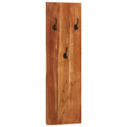 Percheros de pared 2 uds madera maciza de acacia 36x3x110 cm