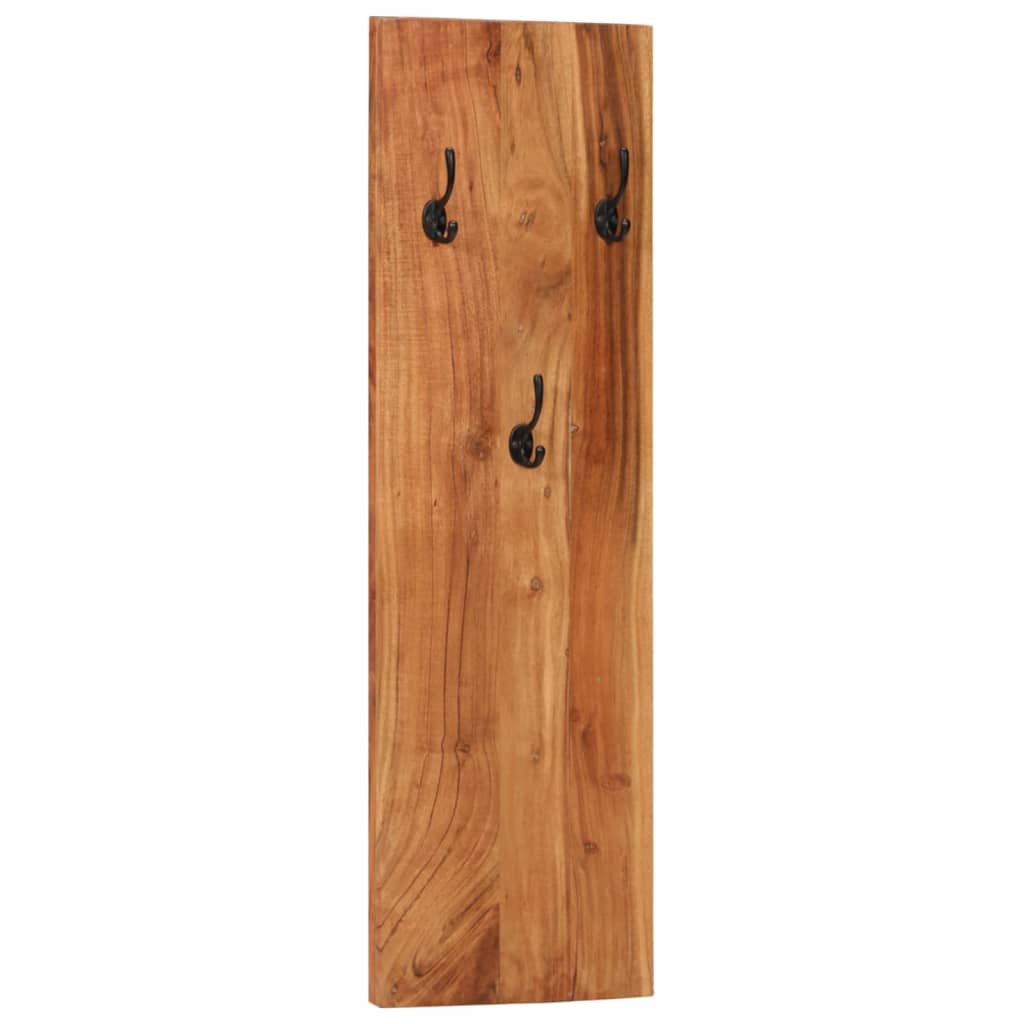 Percheros de pared 2 uds madera maciza de acacia 36x3x110 cm