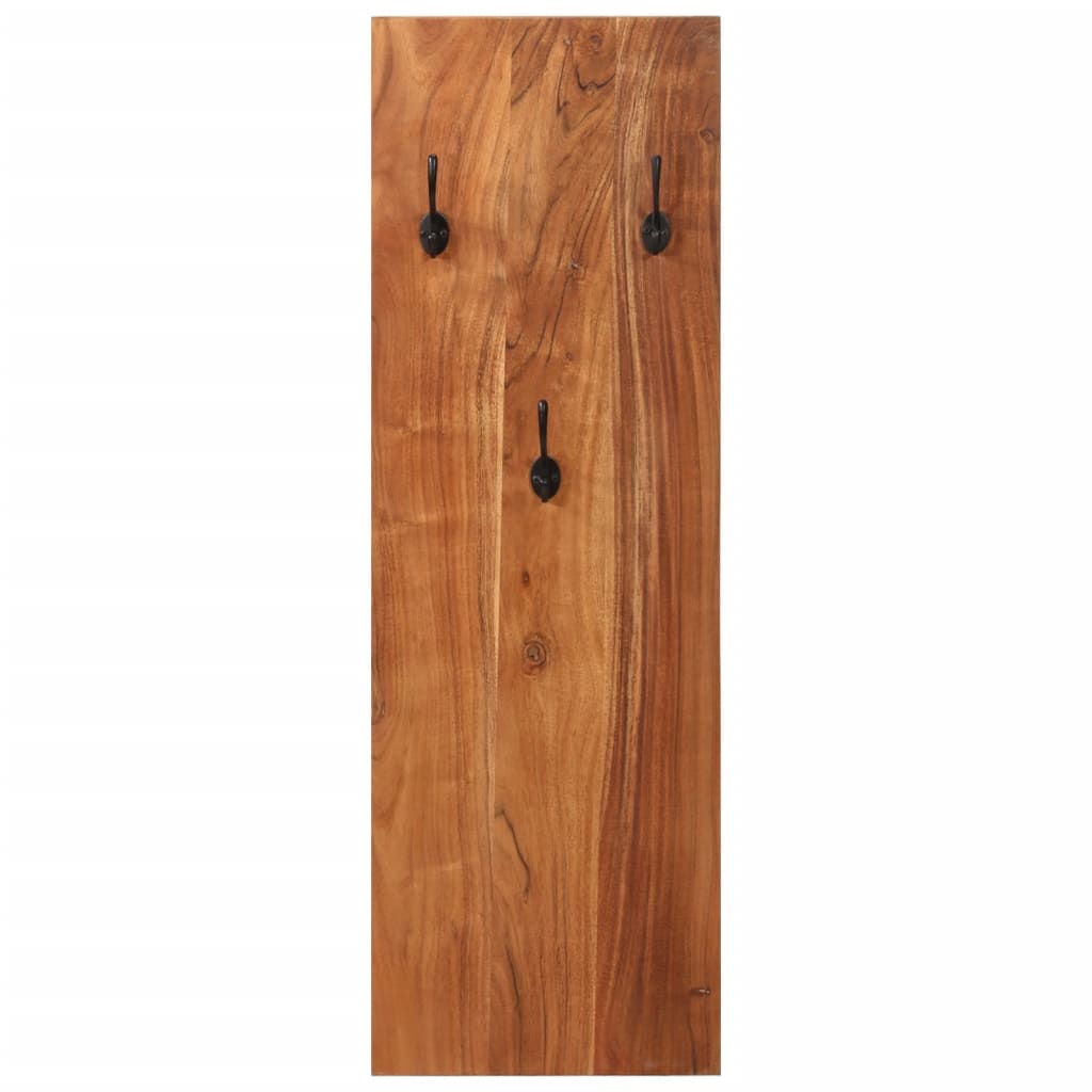 Percheros de pared 2 uds madera maciza de acacia 36x3x110 cm