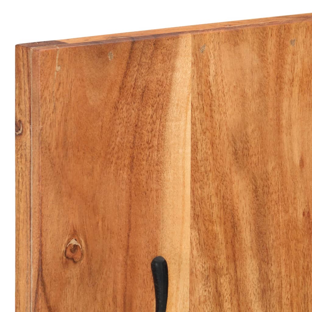 Percheros de pared 2 uds madera maciza de acacia 36x3x110 cm