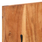 Percheros de pared 2 uds madera maciza de acacia 36x3x110 cm