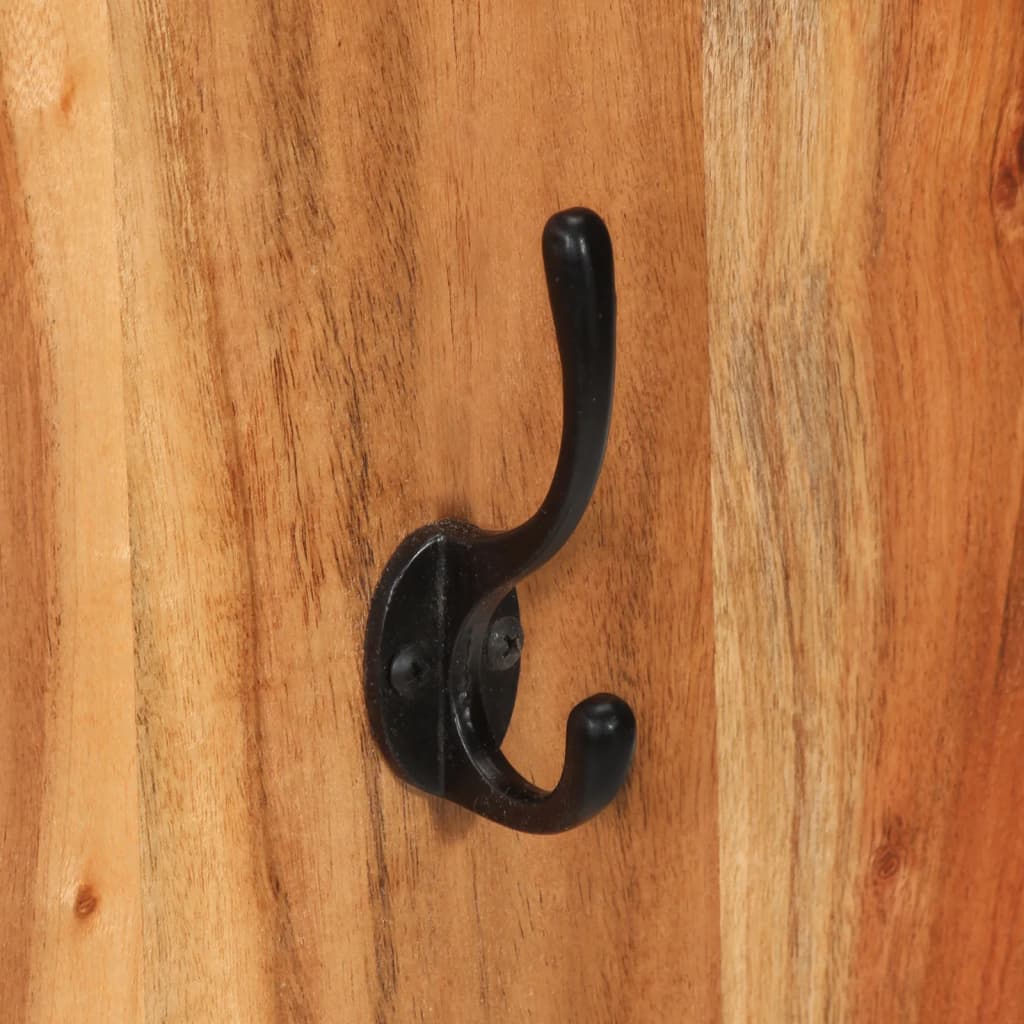 Percheros de pared 2 uds madera maciza de acacia 36x3x110 cm