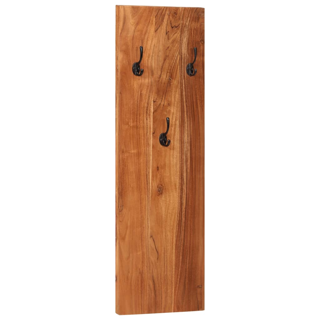 Percheros de pared 2 uds madera maciza de acacia 36x3x110 cm
