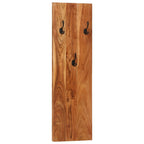 Percheros de pared 2 uds madera maciza de acacia 36x3x110 cm