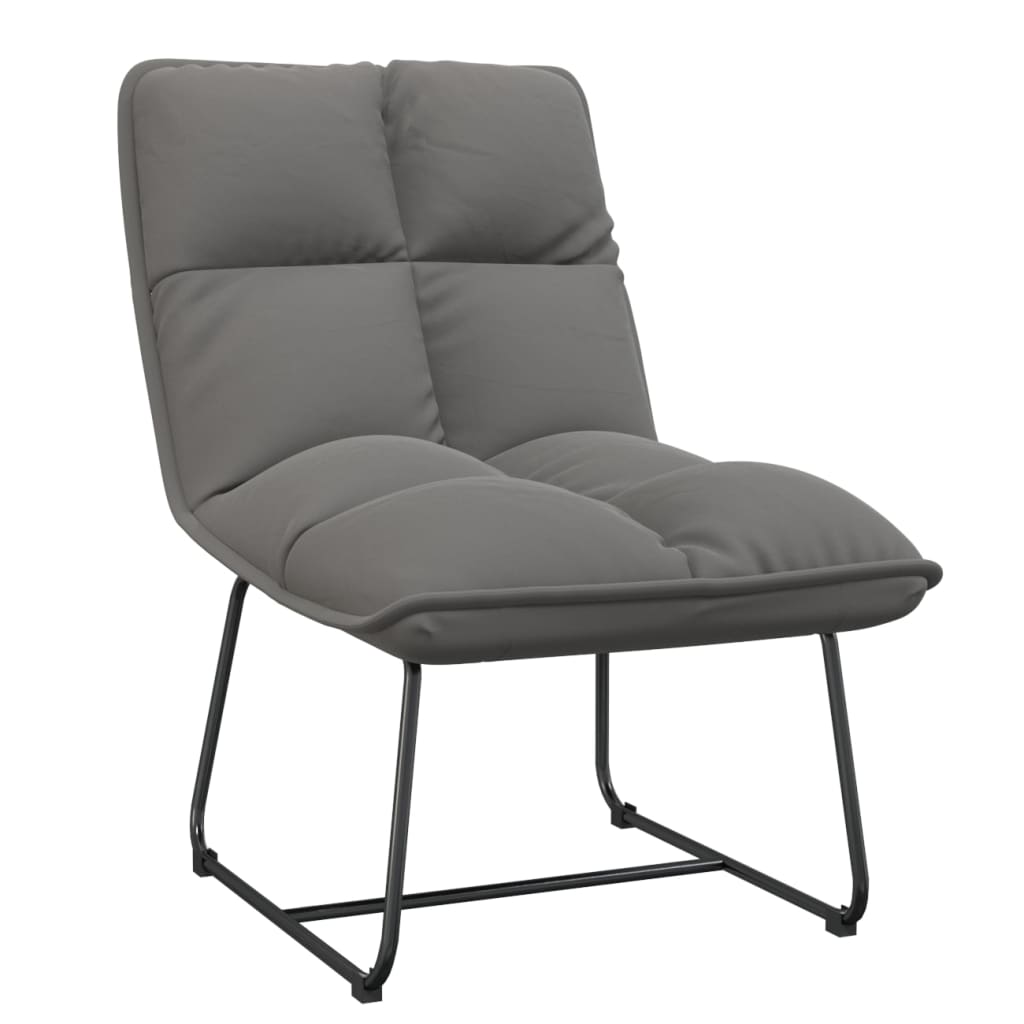 Silla con estructura de metal terciopelo gris claro