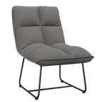 Silla con estructura de metal terciopelo gris claro