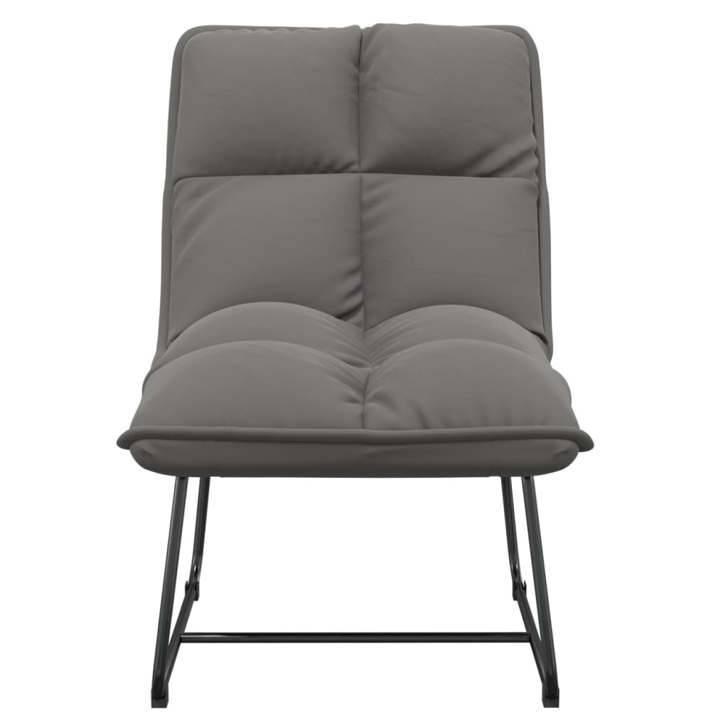 Silla con estructura de metal terciopelo gris claro