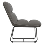 Silla con estructura de metal terciopelo gris claro