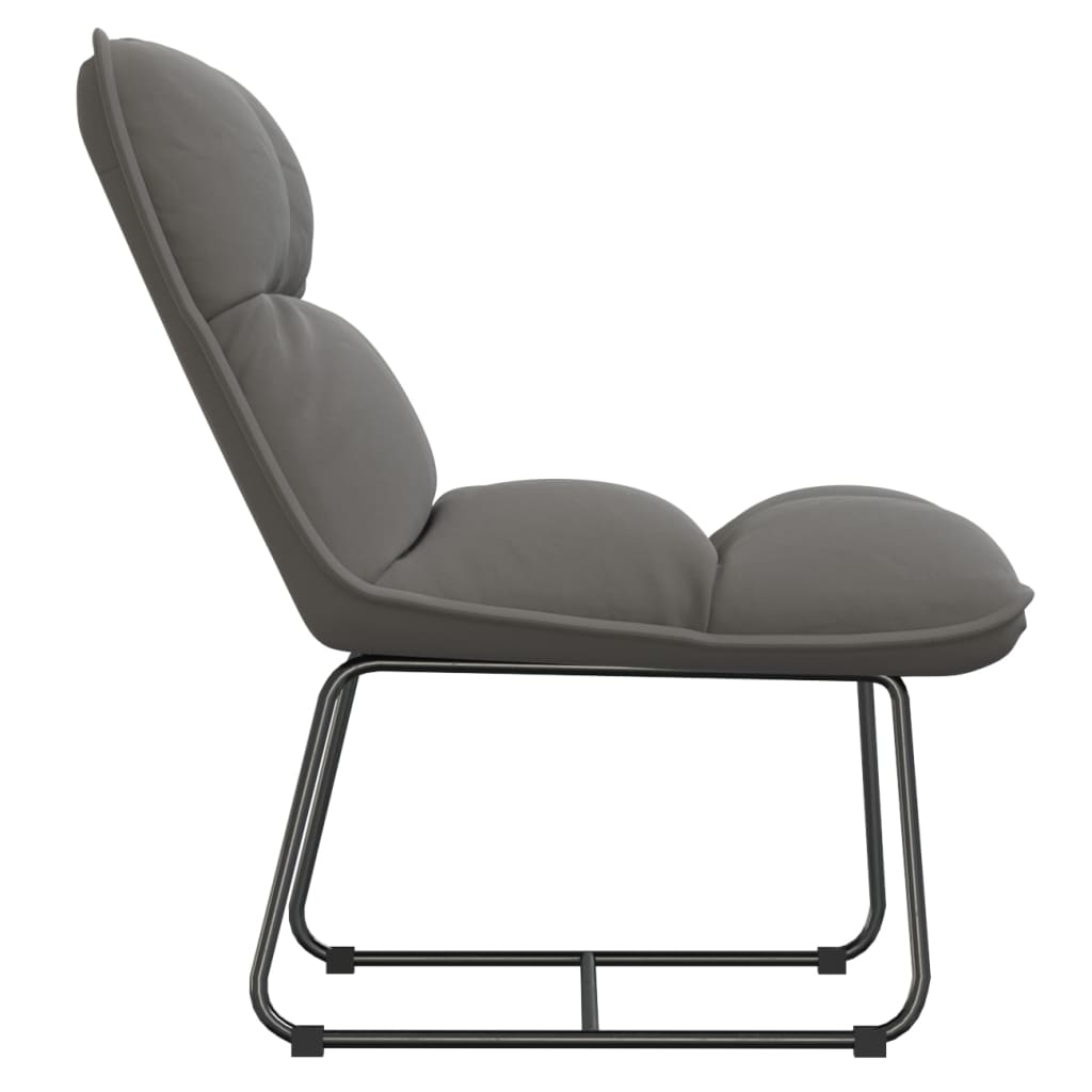Silla con estructura de metal terciopelo gris claro