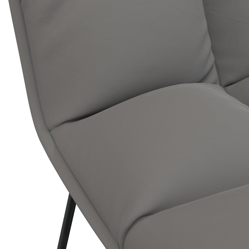 Silla con estructura de metal terciopelo gris claro
