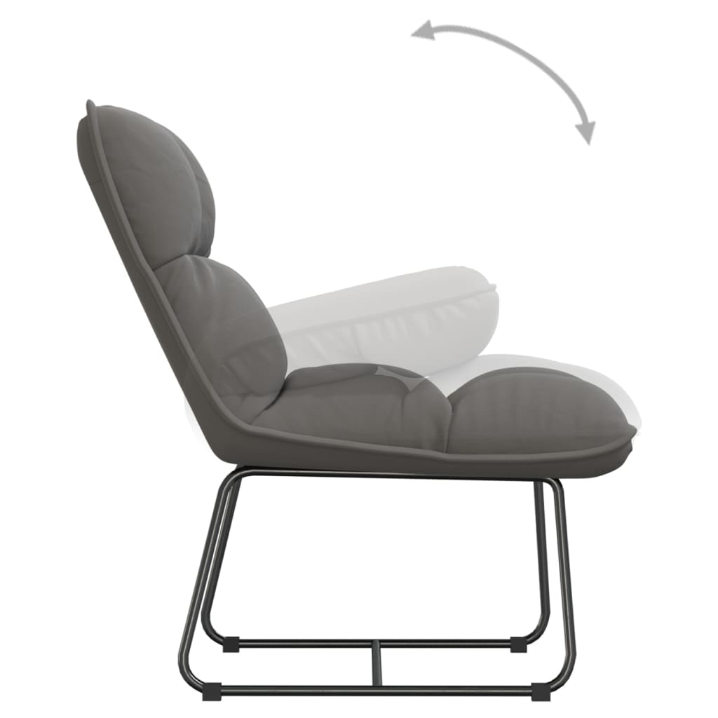 Silla con estructura de metal terciopelo gris claro