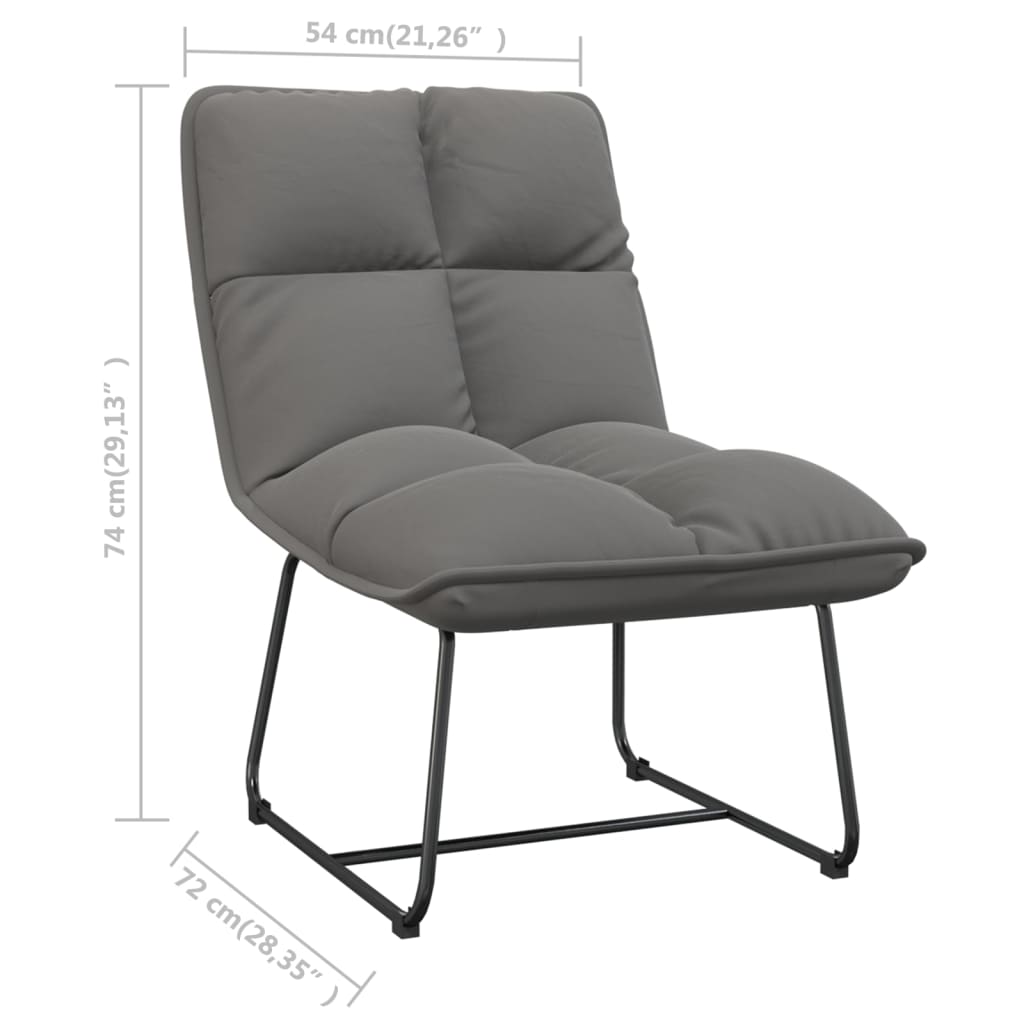 Silla con estructura de metal terciopelo gris claro