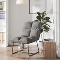 Silla con estructura de metal terciopelo gris claro