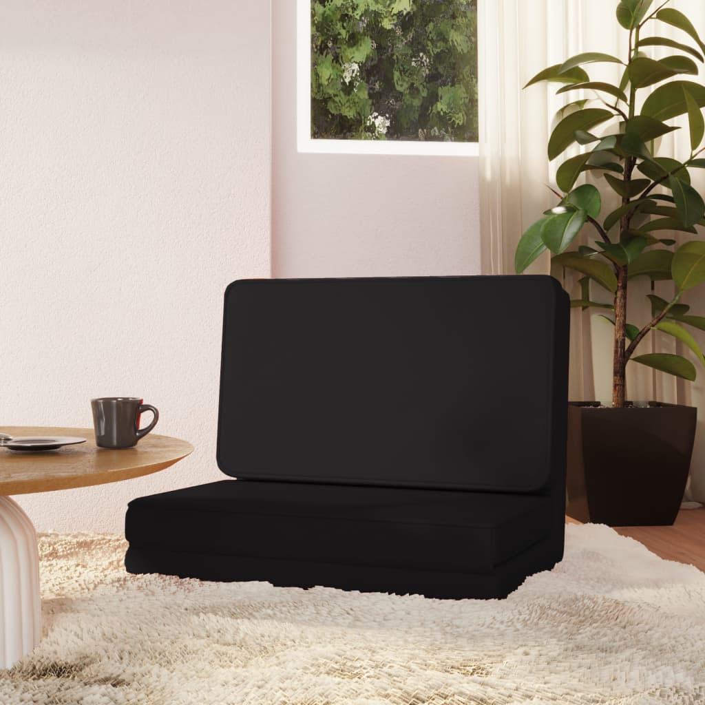 Silla de suelo plegable de tela gris claro