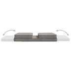Silla de suelo plegable de tela gris claro
