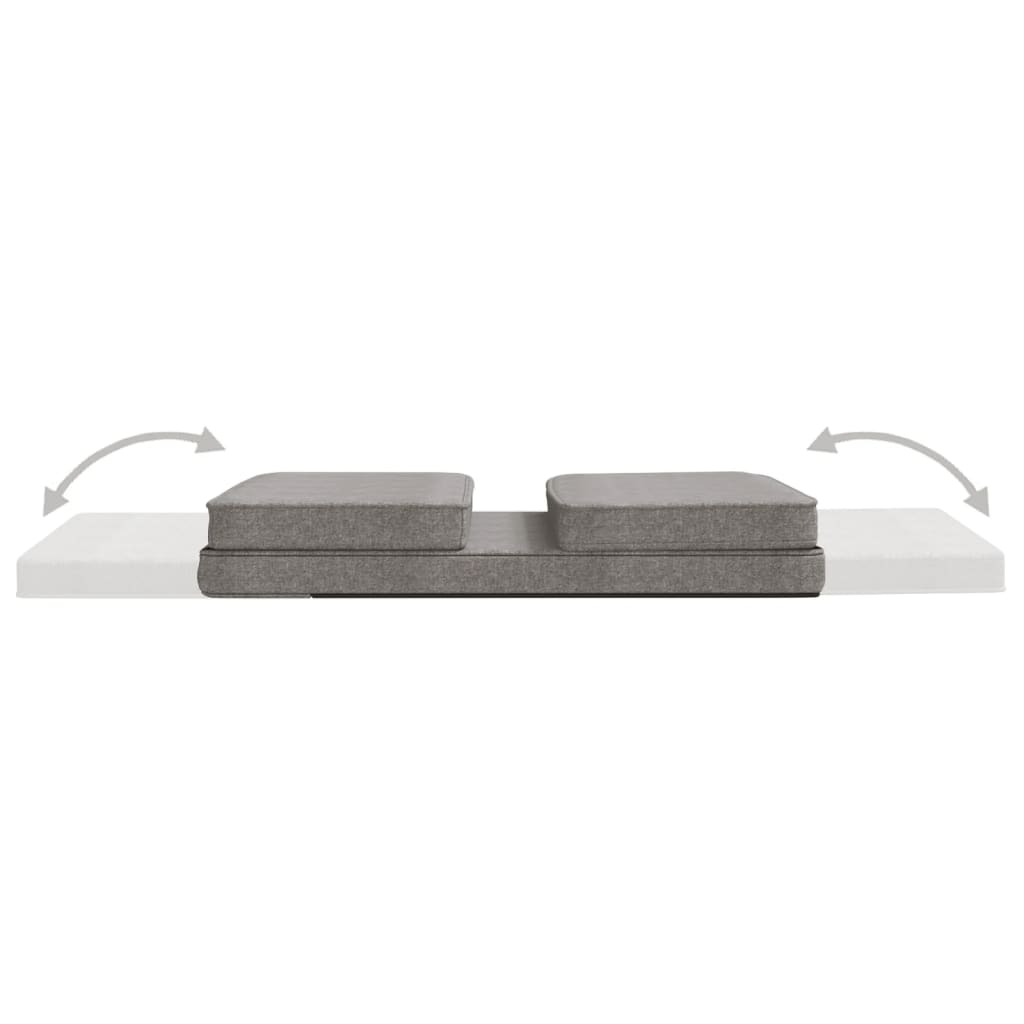 Silla de suelo plegable de tela gris claro