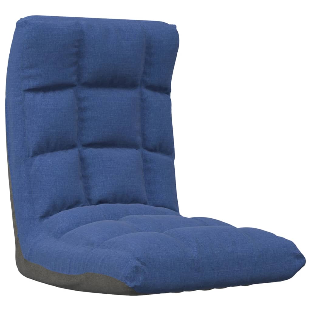 Silla de suelo plegable de tela azul