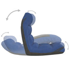 Silla de suelo plegable de tela azul