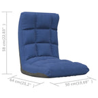 Silla de suelo plegable de tela azul