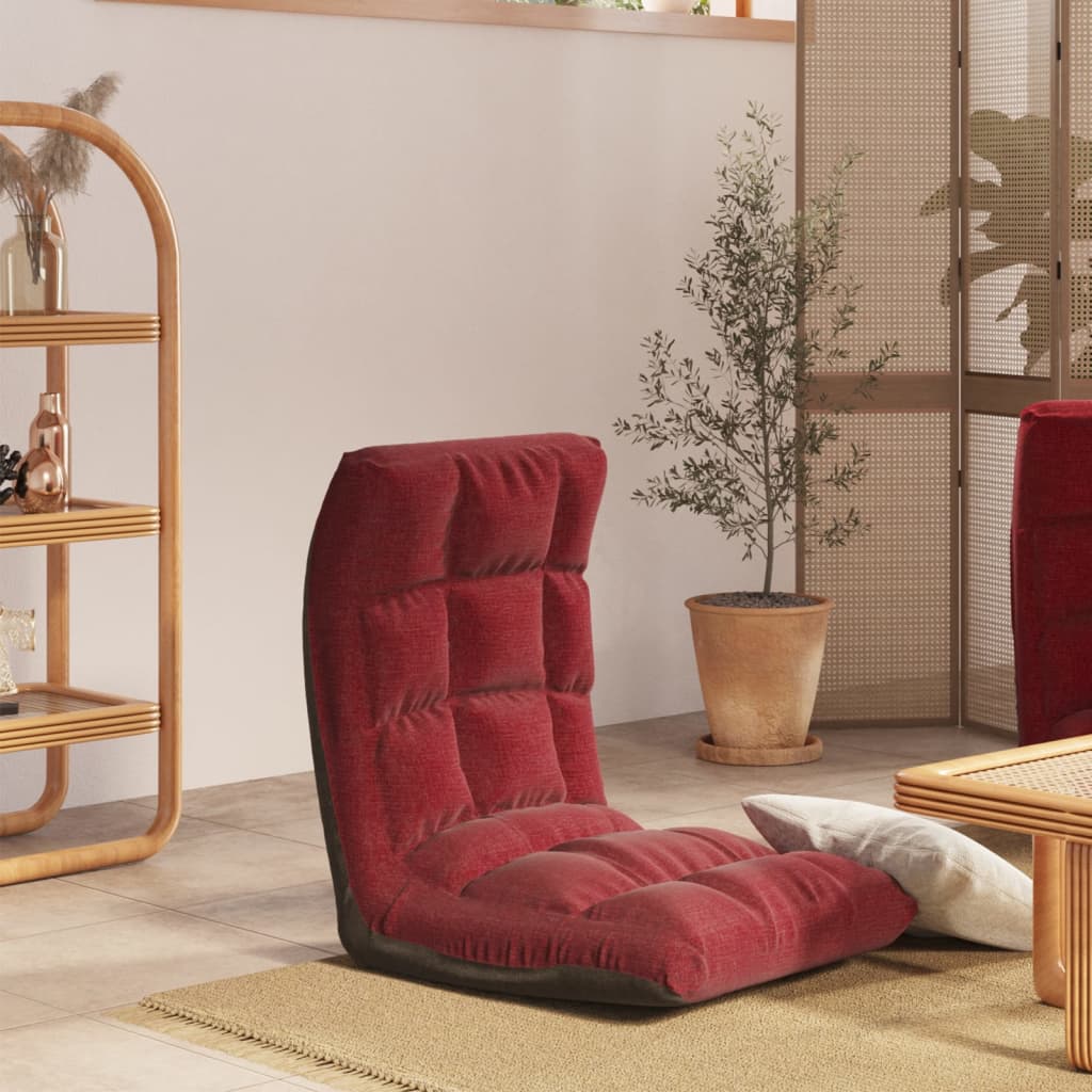 Silla de suelo plegable de tela azul