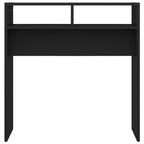 Mesa consola de madera contrachapada negro 78x30x80 cm