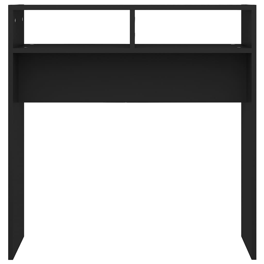 Mesa consola de madera contrachapada negro 78x30x80 cm
