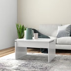 Mesa de centro madera contrachapada blanco 100x100x35 cm