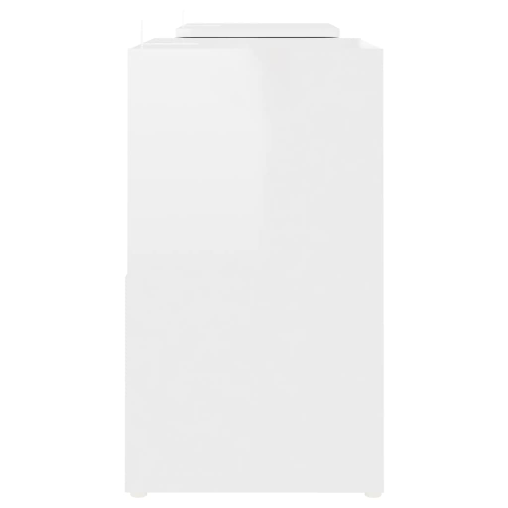 Mueble de TV madera contrachapada blanco brillante 104x30x52 cm
