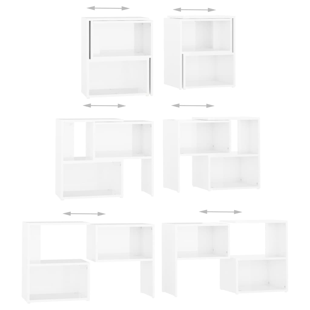 Mueble de TV madera contrachapada blanco brillante 104x30x52 cm