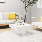 Mesa de centro madera contrachapada blanco 100x100x35 cm