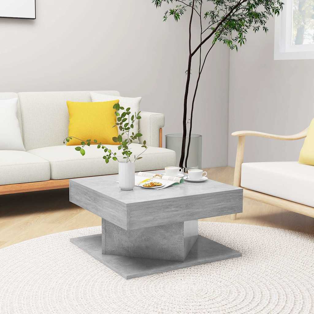 Mesa de centro madera contrachapada blanco 100x100x35 cm